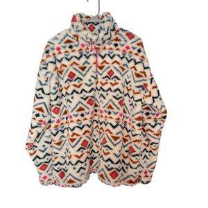 Eddie Bauer Women’s XXL Sherpa Fleece Pullover | Aztec 1/4 Zip